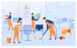 professional-janitors-working-office-isolated-flat-vector-illustration-cartoon-cleaning-team-washing-holding-stuff-removing-dust-using-vacuum-cleaner